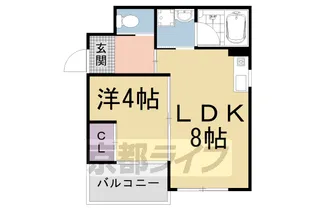 カルハート太秦天神川Ⅱ【201号室】の間取り