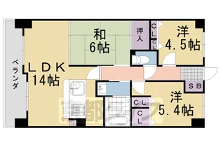 桂グリーンマンション【202号室】の間取り