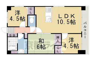 桂グリーンマンション【205号室】の間取り