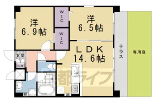 パルティール東山【106号室】の間取り