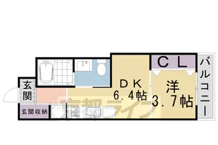 RAN−NIJO【2-F号室】の間取り