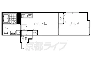 エスターテ太秦広隆寺【202号室】の間取り