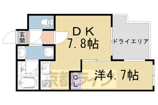 サクシード太秦【104号室】の間取り