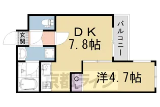 京都府京都市右京区太秦乾町【マンション】の間取り