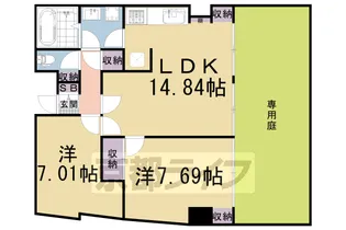 フランコート太秦【101号室】の間取り