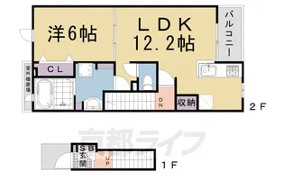 シャルマン東寺南Ⅳ【2階】の間取り