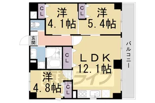 GRAND LATTICE KAWARAMACHI SHIC【101号室】の間取り