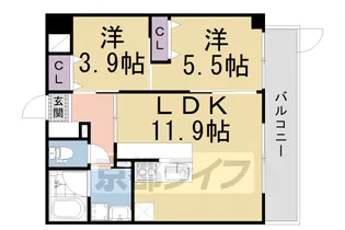 GRAND LATTICE KAWARAMACHI SHIC【102-B号室】の間取り