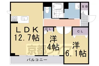 シャーメゾン西朱雀【201号室】の間取り