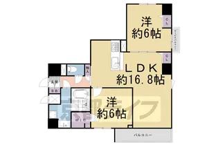 「ウェスタ四条」【9階】の間取り