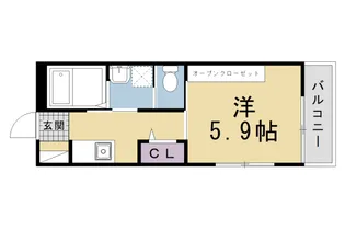 セジュール高見【107号室】の間取り