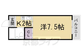 京都府京都市左京区一乗寺築田町【マンション】の間取り
