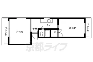シャルマン大栄【201号室】の間取り