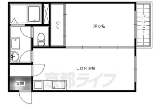 京都府京都市左京区下鴨宮崎町【アパート】の間取り