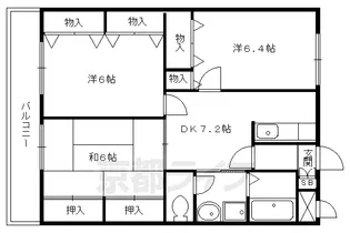 No.44 パレス花園【2階】の間取り