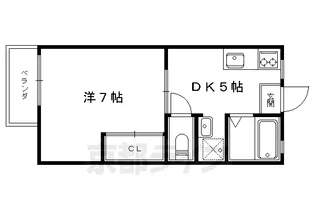 ラフィネ北白川 A/B棟【A102号室】の間取り