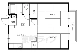 ラフィネ北白川 A/B棟【B101号室】の間取り