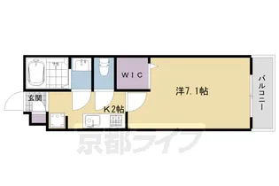 クレール北白川【102号室】の間取り