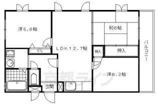 ソレア松ヶ崎【204号室】の間取り