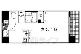 「プレサンス京都三条大橋鴨川苑」【408号室】の間取り