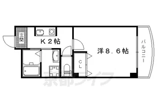 カーサしらかわ【202号室】の間取り