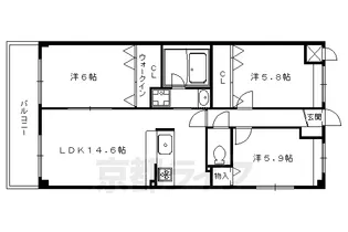 コンフォート下鴨【1階】の間取り