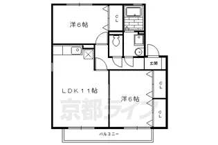 京都府京都市左京区岩倉村松町【アパート】の間取り