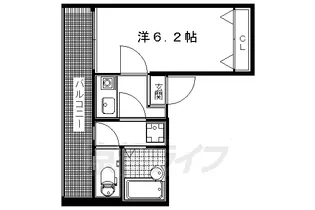 BAUHAUS北白川【201号室】の間取り