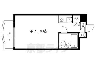 京都府京都市左京区上高野上荒蒔町【マンション】の間取り