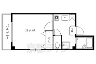 スウィートルーム聖護院西【2階】の間取り