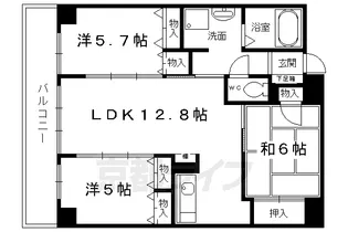 No.126 フォレスト・グリーン宝ヶ池【2階】の間取り