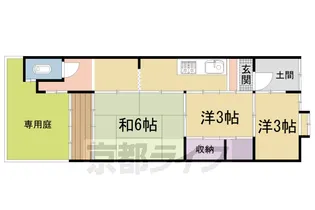 京都府京都市左京区鹿ケ谷西寺ノ前町【テラスハウス】の間取り