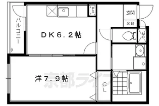 ウィズナスコート宝ヶ池【201号室】の間取り
