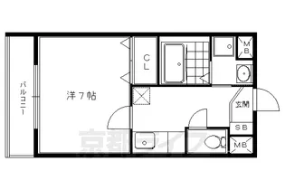 ウィズナスコート宝ヶ池【302号室】の間取り