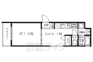 VIA鴨川東【402号室】の間取り