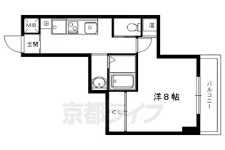 京都府京都市左京区下鴨東本町【マンション】の間取り