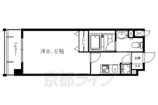 レジディア洛北【4階】の間取り