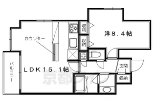 「レジディア洛北」【5階】の間取り