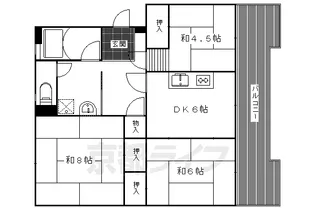東大路高野第3住宅24棟【202号室】の間取り