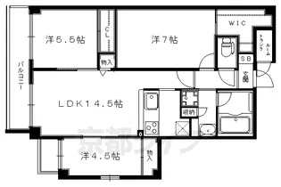 Grand E’terna 京大正門前【1202号室】の間取り