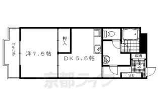 グランハイツ西ノ京【1階】の間取り