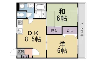 グランハイツ西ノ京【4階】の間取り