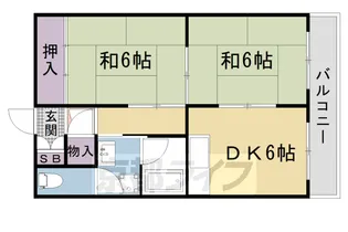 京都府京都市右京区嵯峨野開町【マンション】の間取り
