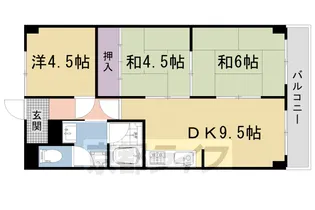 京都府京都市右京区嵯峨野開町【マンション】の間取り