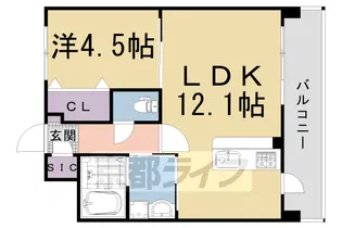 クレアドーレ京都二条【4階】の間取り