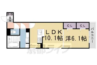 太秦レジデンス W棟【301号室】の間取り