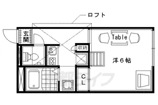 京都府京都市右京区嵯峨野嵯峨ノ段町【アパート】の間取り