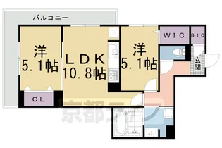 Wisteria西大路五条【3階】の間取り