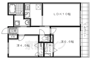 シャーメゾン嵯峨【202号室】の間取り