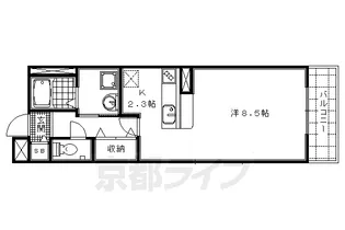 京都府京都市中京区西ノ京南大炊御門町【マンション】の間取り